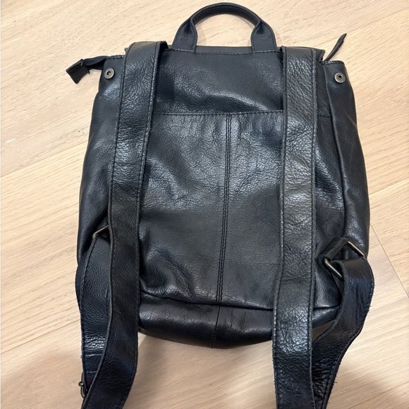 Black Leather Backpack - Picture 2 of 2